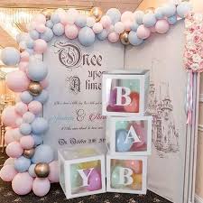 Buy baby shower decorations and get the best deals at the lowest prices on ebay! Weigao Large Baby Love Balloons Transparent Blocks Cardboard Box For Baby Shower Boy Girl Baby Shower Party Decorations Boxes Wedding Decor Baby Shower