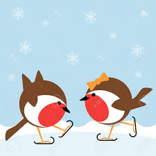 Two Cartoon Robin Redbreasts Ice Skating In Winter Royalty Free Cliparts Vectors And Stock Illustration Image 16477818 Disney junior latin america gets spicy with xilam s paprika. two cartoon robin redbreasts ice skating in winter