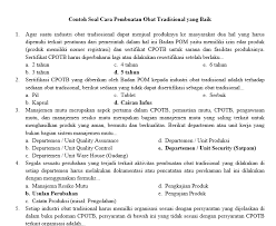 Beberapa praktisi, pengguna serta konsultan iso 9001 tentunya pernah memunculkan beberapa pertanyaan terkait dengan iso 9001 sebagai standard paling populer di. Contoh Soal Cara Pembuatan Obat Tradisional Yang Baik Buku Merah Kreatif