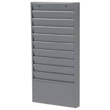 Details About Steel Medical Chart Hanging Wall File Holder 10 Pockets Gray