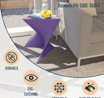 LeisureMod Modern Purple Accent Side Table - Stylish Side Vanity Table for  Bedroom & Living Room