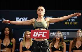 Rose Namajunas Poses On The Scale During The Ufc Fight Night Weigh In At The Kansas City Power Light District On April 1 Rose Namajunas Mma Girl Fighters Ufc