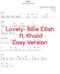 Play The Piano Lovely Billie Eilish Ft Khalid Billie Eilish Song Notes Billie