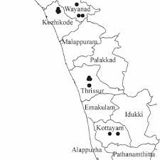 kəɾˈnɑːʈəkɑ) is the largest state in south india and sixth largest in india.the state is in the south western region of india. Map Of Kerala And Part Of Karnataka Showing The Collection Sites Download Scientific Diagram