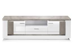 Ce meuble télé fano dispose de 2 portes en bois avec amortisseurs de fin de course. Meuble Tv Bellaria Coloris Blanc Chene Gris Vente De Meuble Et Support Tv Conforama