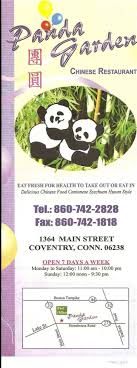 menu of panda garden in coventry, ct 06238
