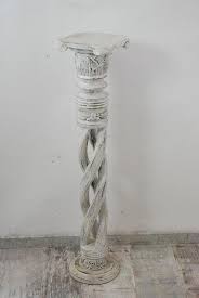 100 Cm Blumensaule Blumenstander Holz Geschnitzt Weiss Shabby Chic Antik Stil Vintage Candles Vintage Candlesticks Candle Holders