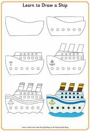 Draw A Steamer Art Drawings For Kids Drawing For Kids Ship Drawing