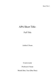 The first letter of each word should be capitalized with the exception of very short words such as: 10 Best Apa Page Format Ideas Apa College Essay Apa Essay