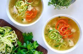 How to use zucchini noodles in soup. Zucchini Noodle Chicken Soup Just A Taste