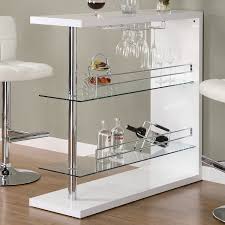 Elijah Pub Table Contemporary Bar Table White Bar Table Glass Bar Table