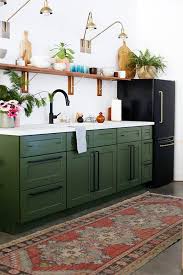 green kitchen cabinets, kitchen