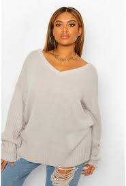 Maybe you would like to learn more about one of these? Plus Oversized Pullover Mit V Ausschnitt Vorne Und Hinten Boohoo