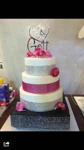 Black And Silver Wedding Cake Ideas 4 Tier Wedding Cake Black White Silver And Hot Pink Pink Wedding Cake Silver Wedding Cake Silver Cake Topper