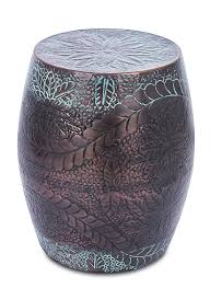 Silver cyra hexagon ceramic garden stool. 6 Stunning Metal Garden Stools Outsidemodern