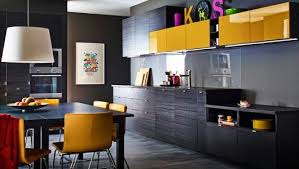Ikea Kitchen Black Brown With Mustard High Gloss Ikea Kitchen Design Ikea Kitchen Units Kitchen Design Color