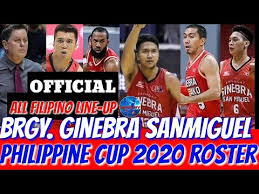 Actually, the squad is eyeing to make a grand slam campaign that would give coach tim cone his third feat. Brgy Ginebra Sanmiguel Official Roster All Filipino Line Up 2020 Philipine Cup 2020 Roster Youtube