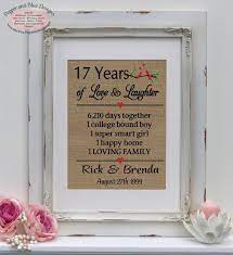 See more ideas about anniversary gifts, anniversary, diy anniversary. 17th Wedding Anniversary Gifts 17 Years Married 17 Years Together Gift For Anniv 16th Wedding Anniversary Wedding Anniversary Gifts 24th Wedding Anniversary