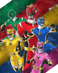 Original Power Ranger Team Artwork Red Dragon Blue Phoenix Green Tortoise Yellow Wolf Pink T Power Rangers Art Original Power Rangers Power Rangers Movie