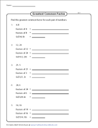Understanding lcm's and gcf's are very important for working with fraction problems. Greatest Common Factor Gcf Worksheets