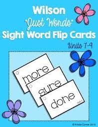 Wilson Just Words Sight Word Flip Cards Units 7 9 Phonics Programs Flip Cards Sight Words