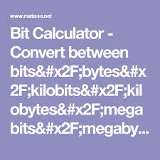 Bit Calculator Convert Between Bits X2f Bytes X2f Kilobits X2f Kilobytes X2f Megabits X2f Megabytes X2f Gigabits X2f Gigabytes Gigabyte Byte Converter
