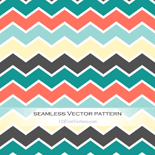 Chevron zig zag patrón de vectores de azulejos o fondo verde, rosa, amarillo y azul sin costuras. Rayas Zig Zag En Colores Retro Vectores De Dominio Publico