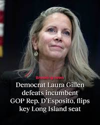 After almost two days of waiting, Democrat Laura Gillen defeated first-term  Republican Rep. Anthony D'Esposito in Long Island's 4th congressional  district, the AP reports: https://bit.ly/3AwZsgk