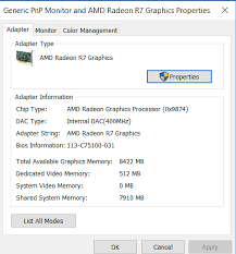 Solved Dedicated Video Memory From System Memory On Motherboard Dell Community