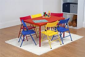 Cosco Kids Furniture 7 Piece Children S Juvenile Set With Pinch Free Folding Chairs Screw I Kids Table Chair Set Childrens Folding Table Table And Chair Sets