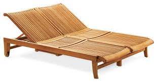 Teak wood makes any of our teak lounge chair selections the most durable for an outdoor seating even left untreated and weathered. Teak Outdoor Giva Double Chaise Lounger Transitional Outdoor Chaise Lounges By Teak Deals Houzz