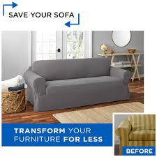 Big lots has a great selection of slip covers in many different colors and sizes. Mainstays Chenille 1 Piece Stretch Sofa Slipcover Grey Walmart Com Walmart Com