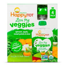 Happytot Love My Veggies 4pk Organic Spinach Apples Sweet Potatoes Kiwi 16 88oz Sweet Potato And Apple Fruits Baby Food Organic Toddler Food