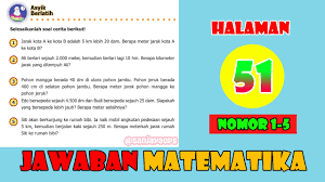 Kunci Jawaban Matematika Kelas 5 Halaman 51 Soal Cerita Nomor 1 5 Youtube