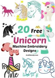 Free machine embroidery designs download. 20 Free Unicorn Machine Embroidery Designs Needle Work