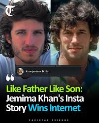 Jemima Khan recently shared a heartwarming photo showcasing the striking  resemblance between a father and his son, leaving fans in awe of their  shared features. #JemimaKhan