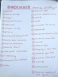 December Drawing Challenge 30 Day Drawing Challenge Drawing Challenge Drawing Ideas List