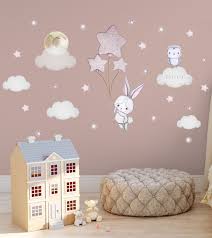 Kaninchen Wandsticker Babyzimmer Wandaufkleber Ballon Wandtattoo Hase Sticker Sterne Wandsticker In 2020 Baby Room Wall Stickers Pink Nursery Walls Baby Room Wall