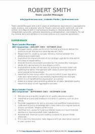 • improved operational efficiency by nearly 10 percent over three years. Team Lead Resume Samples Qwikresume