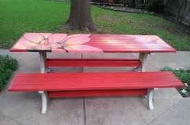 Pin By Dayna King On Outdoors Painted Picnic Tables Picnic Table Decor Kids Picnic Table