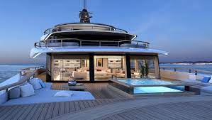 Slipstream Superyacht Packs Huge Fold Out Beach Club Yacht Design Cruise Ships Interior Yacht