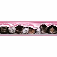 Explore › hd wallpapers › cute › cat. Girls Childrens Pink Kitten Cat Wallpaper Border Cute Nursery Baby Holden Decor 5022976222403 Ebay