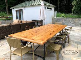 The teak is smoothed out and beautifully crafted, but left. Outdoor American Reclaimed