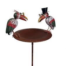 Parcourez notre sélection de abreuvoirs oiseaux : Bain A Oiseaux Abreuvoir Mangeoire Perchoir Sur Pic En Metal 22 5x29x107cm L Heritier Du Temps