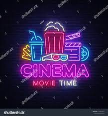 Movie Time Neon Logo Vector Cinema Night Neon Sign Design Template Modern Trend Design Night Neon Signboard Nig Neon Signs Neon Sign Tumblr Neon Wallpaper