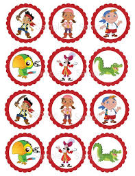 Jake And The Neverland Pirate Or Peter Pan Returns Set Of Etsy Cupcake Toppers Printable Pirate Crafts Pirate Cupcake