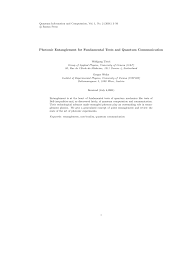 Pdf Photonic Entanglement For Fundamental Tests And Quantum Communication