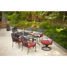 Hampton Bay Fall River 7 Piece Patio Dining Set With Dragon Fruit Cushions Dy11034 7pc R At The Home Depot Patio Dining Set Patio Set Patio Dining Furniture
