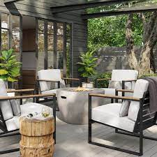 Gas Fire Pit Outdoor Furniture Sets Patio Modern Patio