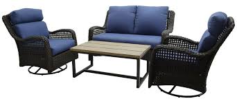 Patio Conversation Set 4pc Garden Furniture Cushions Yard Loveseat Swivel Chairs B Patio Furniture Conversation Sets Conversation Set Patio Outdoor Bistro Set
